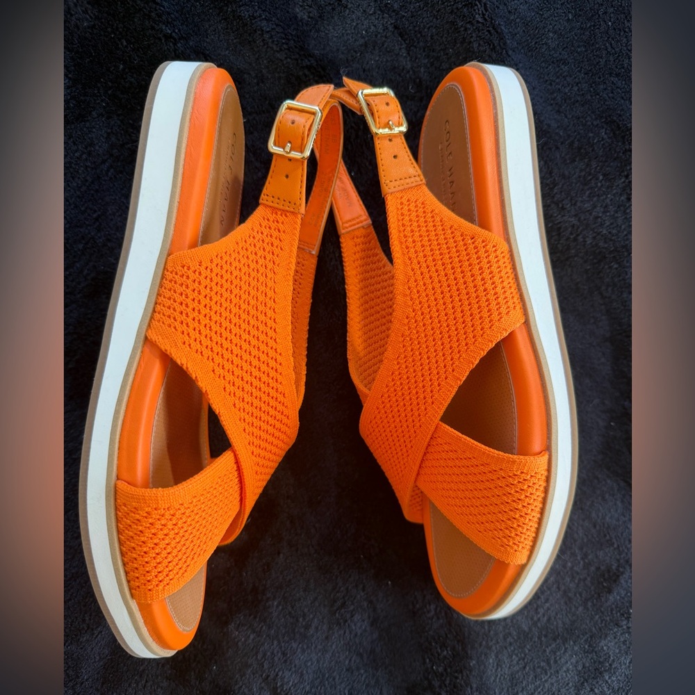 Cole Haan Sandals Orange Mikaela Stitchlite size 8 NWOT - Picture 8 of 11